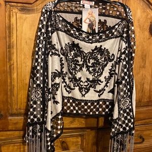 Unique black and white scarf/wrap